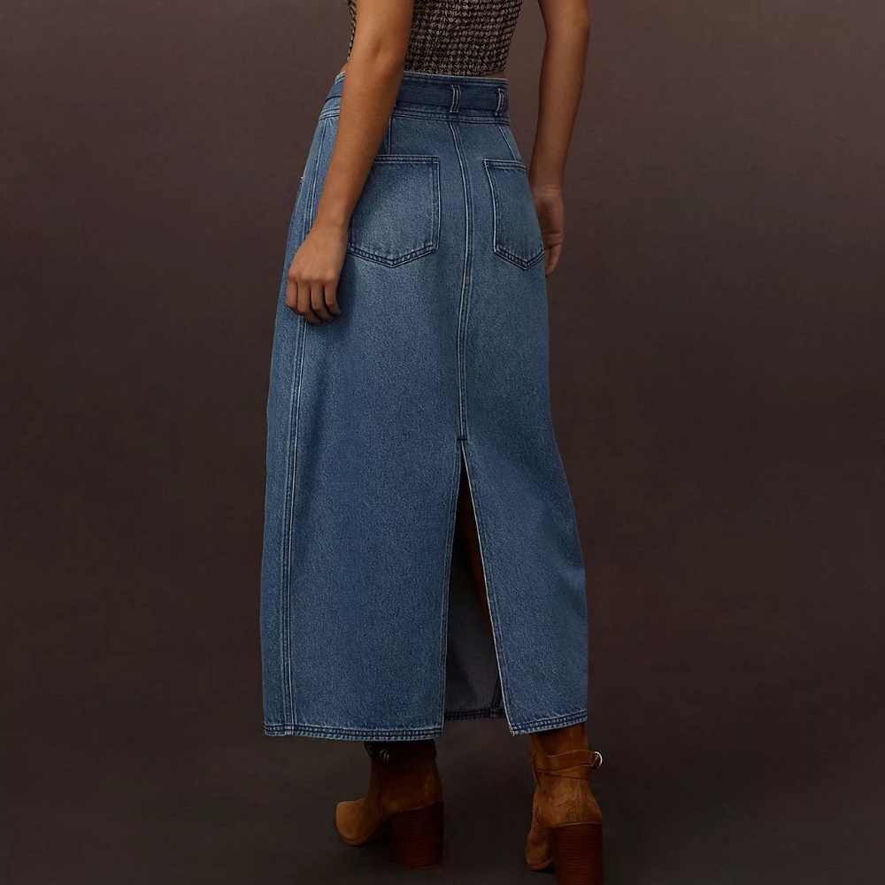 Pilcro Barrel Denim Midi Skirt Pilcro Anthropologie Curated by Anthropologie US2 - Picture 2 of 6